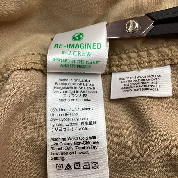 J.Crew Linen Blend Relaxed Fit Drawstring Pants Womens Large Tan - Picture 9 of 9